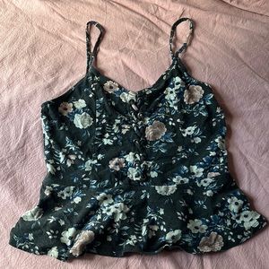 American eagle, blackish grey, floral blouse.